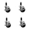 Service Caster 3.5'' Phenolic Swivel 1-1/4'' Expanding Stem Caster Set with Brake, 4PK SCC-EX20S3514-PHS-TLB-114-4 - alternate 1